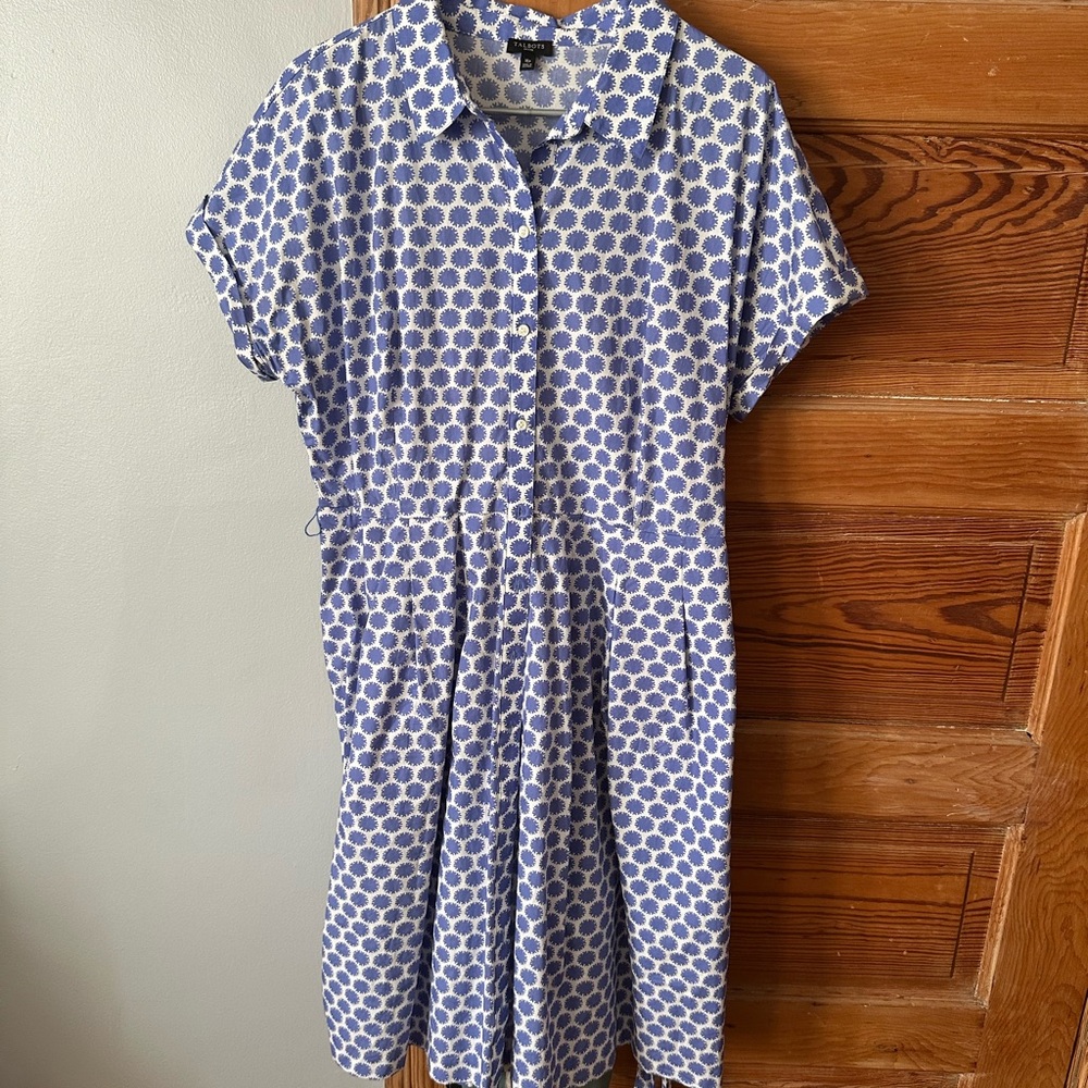 Blue and White Polka Dot Dress